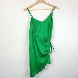 Lotus Green Sleeveless Romper Front Wrap Size S/M